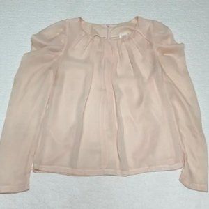 Elistone Peach adorable Chiffon Blouse Women Size Small